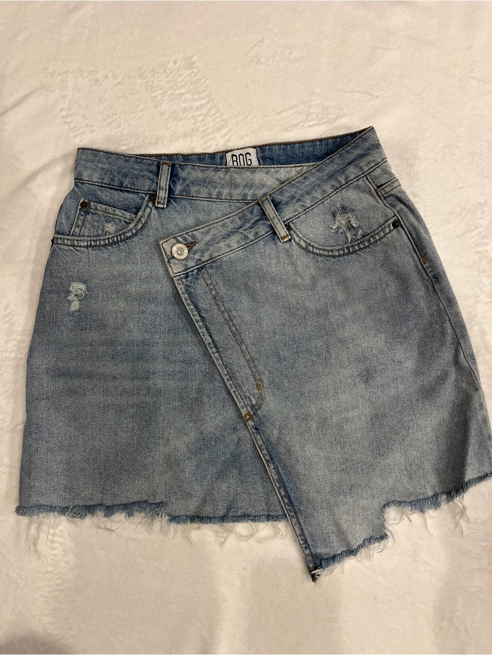 Urban Outfitters Light Blue Denim Wrap Mini Skirt